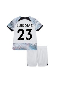 Liverpool Luis Diaz #23 Babytruitje Uit tenue Kind 2022-23 Korte Mouw (+ Korte broeken)